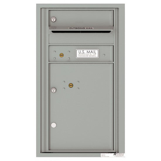 4C08S-01 - 1 Tenant Doors with 1 Parcel Locker and Outgoing Mail Compartment - 4C Wall Mount 8-High Mailboxes
