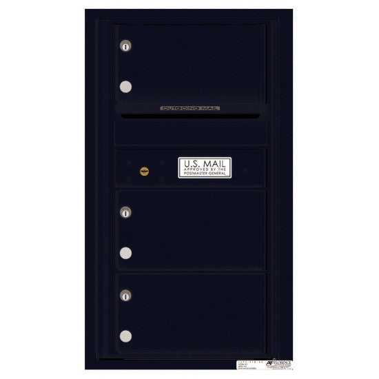 4C08S-03 - 3 Oversized Tenant Doors with Outgoing Mail Compartment - 4C Wall Mount 8-High Mailboxes