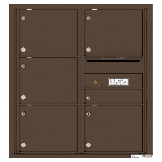 4C09D-06 - 6 Tenant Doors with Outgoing Mail Compartment - 4C Wall Mount 9-High Mailboxes