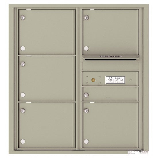 4C09D-06 - 6 Tenant Doors with Outgoing Mail Compartment - 4C Wall Mount 9-High Mailboxes