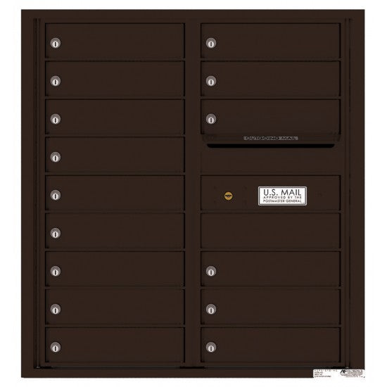 4C09D-15 - 15 Tenant Doors with Outgoing Mail Compartment - 4C Wall Mount 9-High Mailboxes