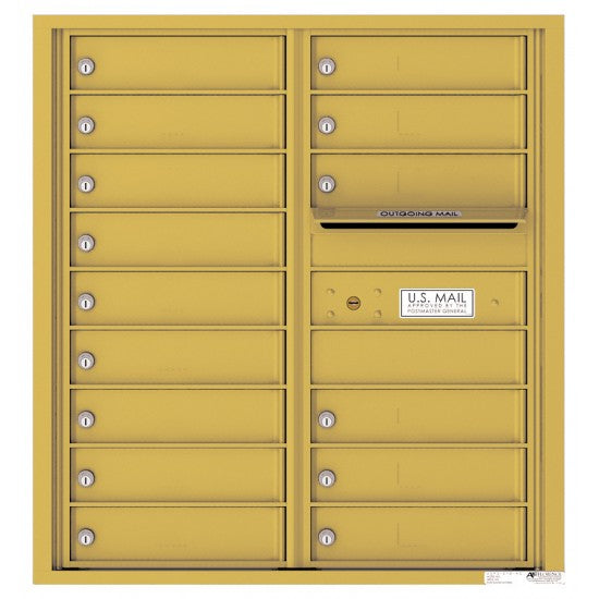 4C09D-15 - 15 Tenant Doors with Outgoing Mail Compartment - 4C Wall Mount 9-High Mailboxes