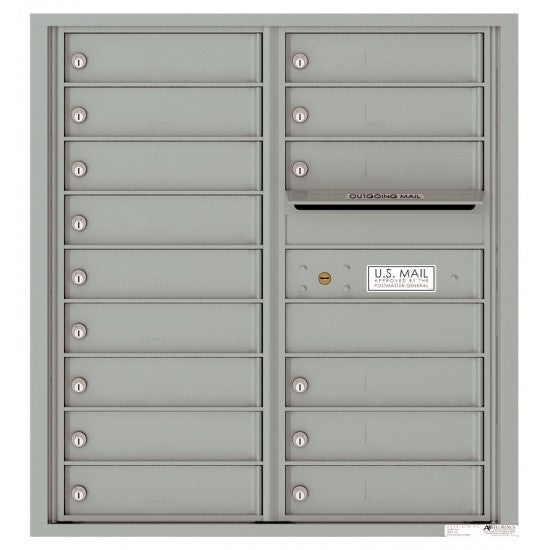 4C09D-15 - 15 Tenant Doors with Outgoing Mail Compartment - 4C Wall Mount 9-High Mailboxes
