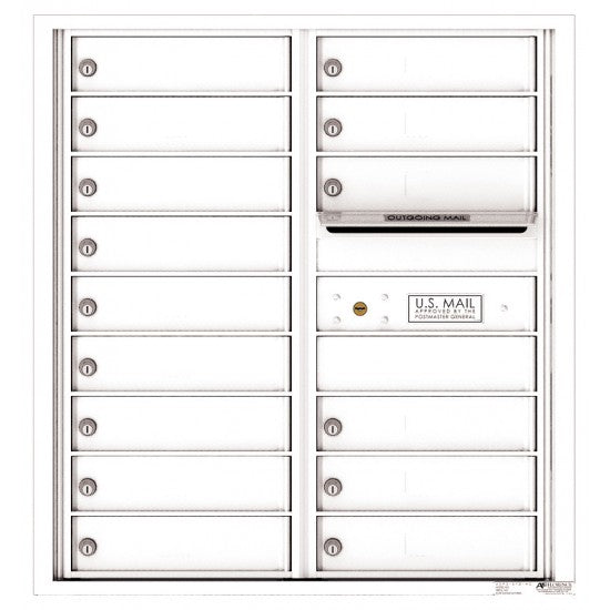4C09D-15 - 15 Tenant Doors with Outgoing Mail Compartment - 4C Wall Mount 9-High Mailboxes