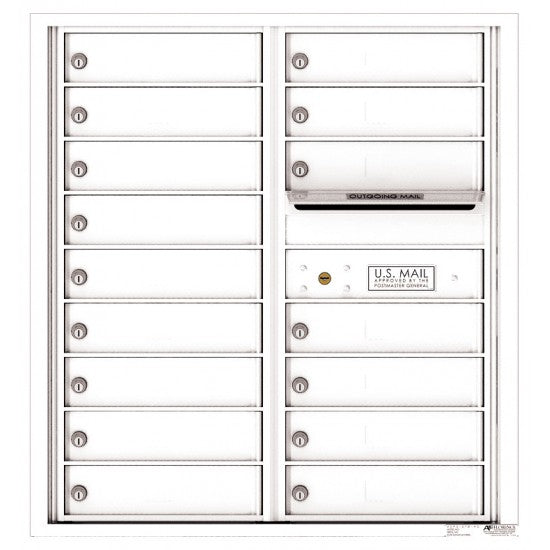 4C09D-16 - 16 Tenant Doors with Outgoing Mail Compartment - 4C Wall Mount 9-High Mailboxes