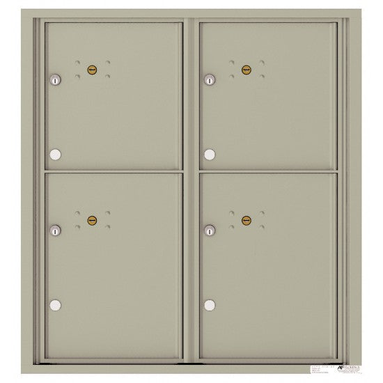 4C09D-4P - 4 Parcel Doors Unit - 4C Wall Mount 9-High