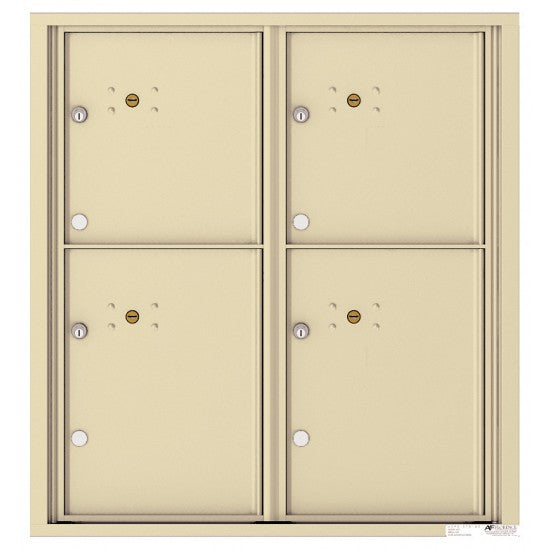 4C09D-4P - 4 Parcel Doors Unit - 4C Wall Mount 9-High
