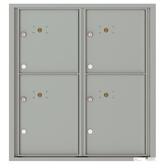 4C09D-4P - 4 Parcel Doors Unit - 4C Wall Mount 9-High