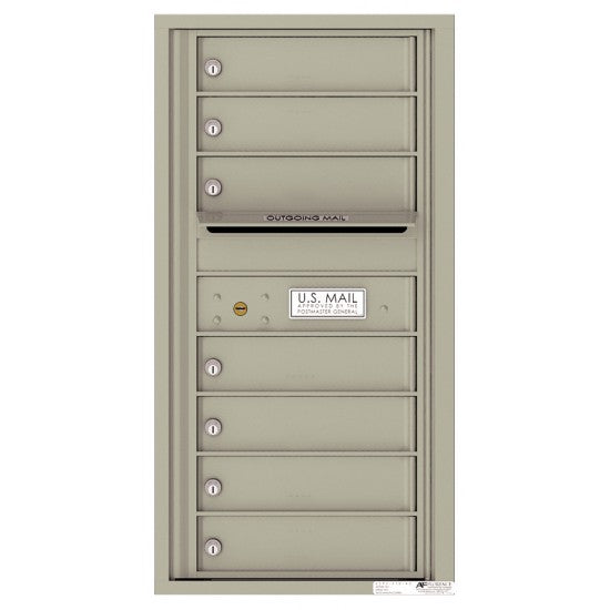 4C09S-07 - 7 Tenant Doors with Outgoing Mail Compartment - 4C Wall Mount 9-High Mailboxes