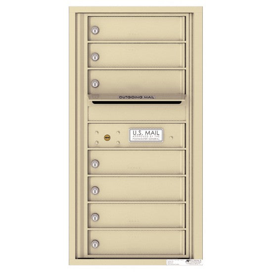 4C09S-07 - 7 Tenant Doors with Outgoing Mail Compartment - 4C Wall Mount 9-High Mailboxes