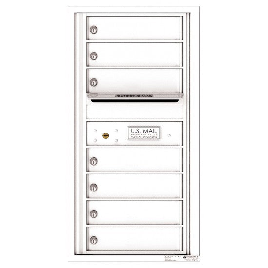 4C09S-07 - 7 Tenant Doors with Outgoing Mail Compartment - 4C Wall Mount 9-High Mailboxes