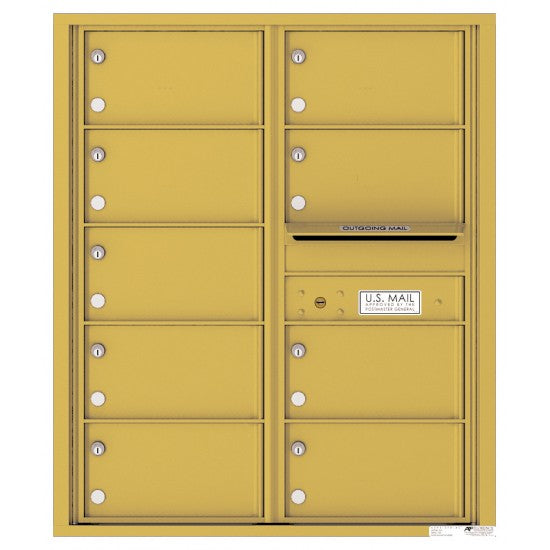 4C10D-09 - 9 Tenant Doors with Outgoing Mail Compartment - 4C Wall Mount 10-High Mailboxes