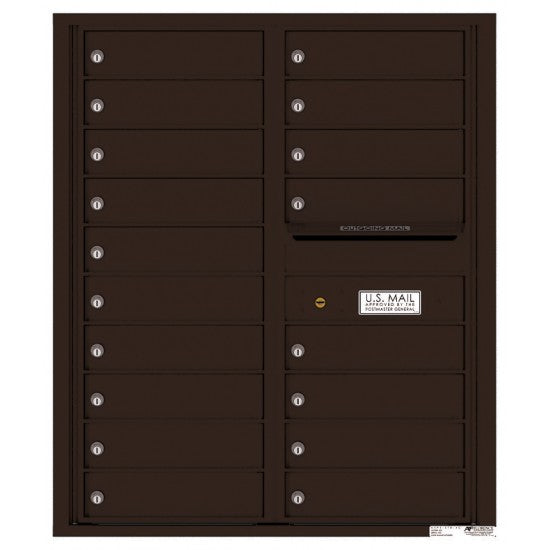 4C10D-18 - 18 Tenant Doors with Outgoing Mail Compartment - 4C Wall Mount 10-High Mailboxes