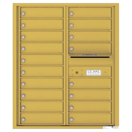 4C10D-18 - 18 Tenant Doors with Outgoing Mail Compartment - 4C Wall Mount 10-High Mailboxes