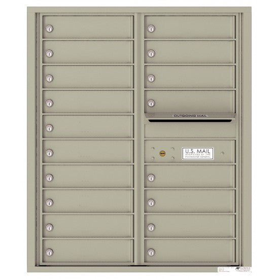 4C10D-18 - 18 Tenant Doors with Outgoing Mail Compartment - 4C Wall Mount 10-High Mailboxes