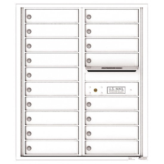 4C10D-18 - 18 Tenant Doors with Outgoing Mail Compartment - 4C Wall Mount 10-High Mailboxes