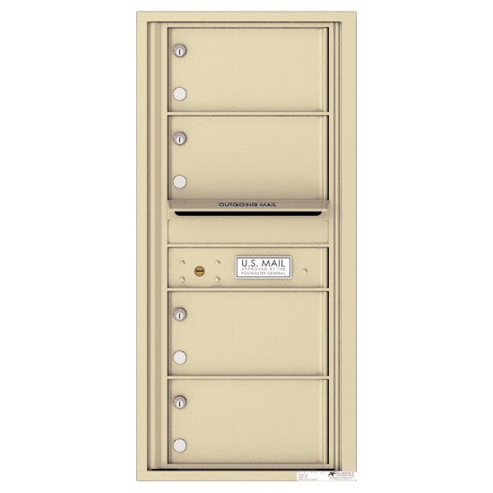 4C10S-04 - 4 Oversized Tenant Doors with Outgoing Mail Compartment - 4C Wall Mount 10-High Mailboxes