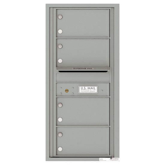 4C10S-04 - 4 Oversized Tenant Doors with Outgoing Mail Compartment - 4C Wall Mount 10-High Mailboxes