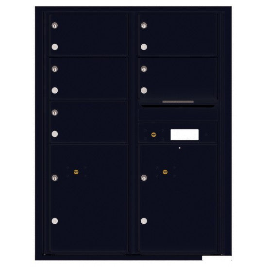4C11D-05 - 5 Oversized Tenant Doors with 2 Parcel Lockers and Outgoing Mail Compartment - 4C Wall Mount 11-High Mailboxes