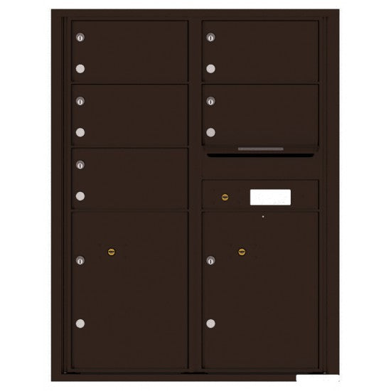 4C11D-05 - 5 Oversized Tenant Doors with 2 Parcel Lockers and Outgoing Mail Compartment - 4C Wall Mount 11-High Mailboxes
