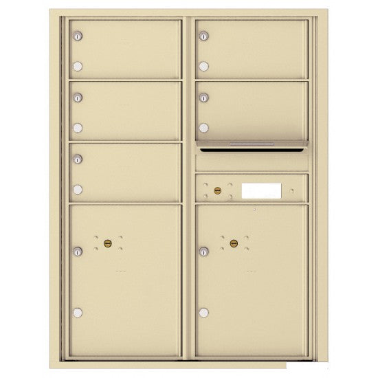 4C11D-05 - 5 Oversized Tenant Doors with 2 Parcel Lockers and Outgoing Mail Compartment - 4C Wall Mount 11-High Mailboxes