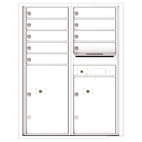 4C11D-09 - 9 Tenant Doors with 2 Parcel Lockers and Outgoing Mail Compartment - 4C Wall Mount 11-High Mailboxes