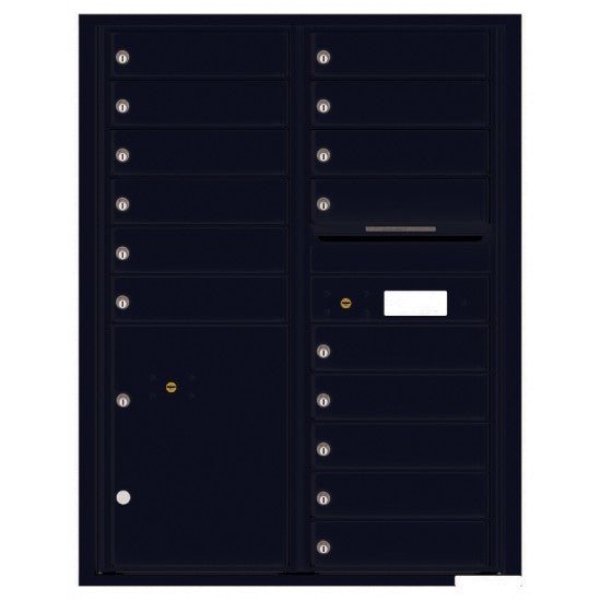 4C11D-15 - 15 Tenant Doors with Parcel Locker and Outgoing Mail Compartment - 4C Wall Mount 11-High Mailboxes