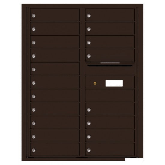 4C11D-19 - 19 Tenant Doors with Outgoing Mail Compartment - 4C Wall Mount 11-High Mailboxes