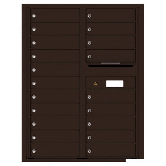 4C11D-20 - 20 Tenant Doors with Outgoing Mail Compartment - 4C Wall Mount 11-High Mailboxes USPS Approved
