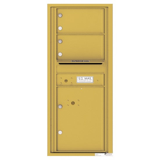 4C11S-02 - 2 Oversized Tenant Doors with 1 Parcel Lockers and Outgoing Mail Compartment - 4C Wall Mount 11-High Mailboxes