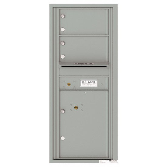 4C11S-02 - 2 Oversized Tenant Doors with 1 Parcel Lockers and Outgoing Mail Compartment - 4C Wall Mount 11-High Mailboxes