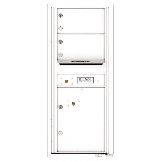 4C11S-02 - 2 Oversized Tenant Doors with 1 Parcel Lockers and Outgoing Mail Compartment - 4C Wall Mount 11-High Mailboxes