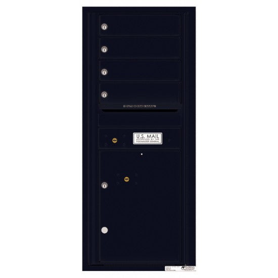 4C11S-04 - 4 Tenant Doors with 1 Parcel Lockers and Outgoing Mail Compartment - 4C Wall Mount 11-High Mailboxes