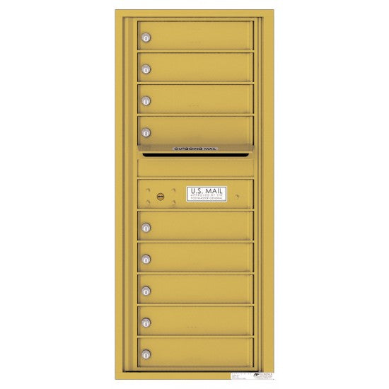 4C11S-09 - 9 Tenant Doors with Outgoing Mail Compartment - 4C Wall Mount 11-High Mailboxes