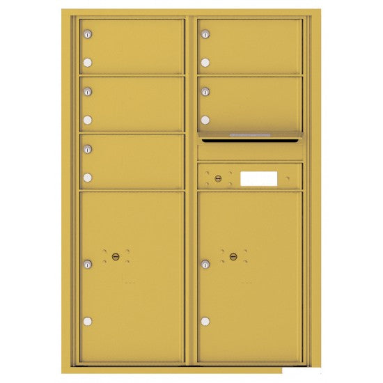 4C12D-05 - 5 Oversized Tenant Doors with 2 Parcel Lockers and Outgoing Mail Compartment - 4C Wall Mount 12-High Mailboxes