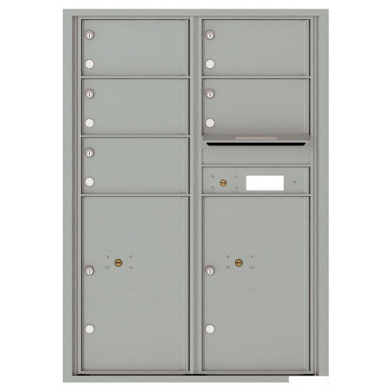 4C12D-05 - 5 Oversized Tenant Doors with 2 Parcel Lockers and Outgoing Mail Compartment - 4C Wall Mount 12-High Mailboxes
