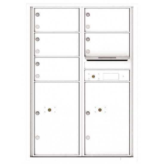 4C12D-05 - 5 Oversized Tenant Doors with 2 Parcel Lockers and Outgoing Mail Compartment - 4C Wall Mount 12-High Mailboxes