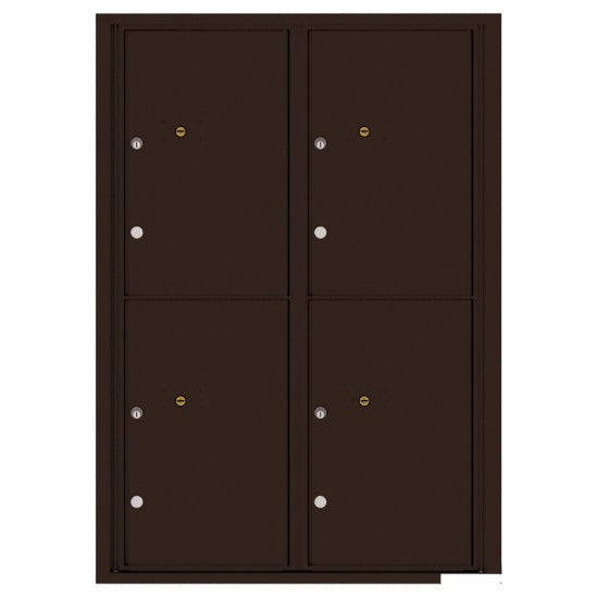 4C12D-4P - 4 Parcel Doors Unit - 4C Wall Mount 12-High