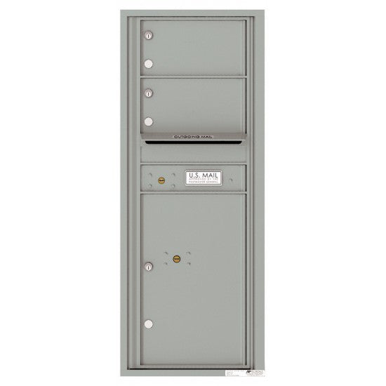 4C12S-02 - 2 Oversized Tenant Doors with 1 Parcel Locker and Outgoing Mail Compartment - 4C Wall Mount 12-High Mailboxes