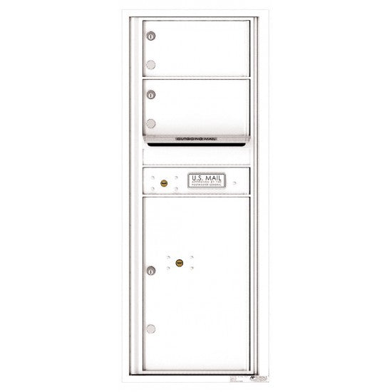 4C12S-02 - 2 Oversized Tenant Doors with 1 Parcel Locker and Outgoing Mail Compartment - 4C Wall Mount 12-High Mailboxes