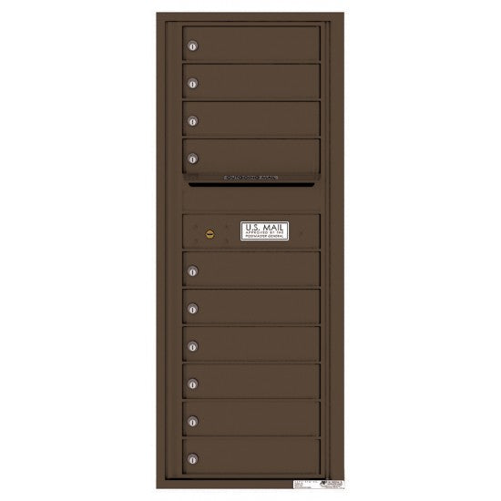 4C12S-10 - 10 Tenant Doors with Outgoing Mail Compartment - 4C Wall Mount 12-High Mailboxes