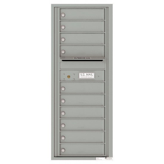 4C12S-10 - 10 Tenant Doors with Outgoing Mail Compartment - 4C Wall Mount 12-High Mailboxes