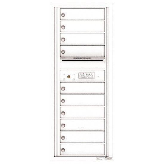 4C12S-10 - 10 Tenant Doors with Outgoing Mail Compartment - 4C Wall Mount 12-High Mailboxes