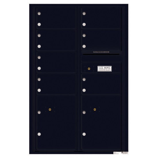 4C13D-07 - 7 Oversized Tenant Doors with 2 Parcel Lockers and Outgoing Mail Compartment - 4C Wall Mount 13-High Mailboxes