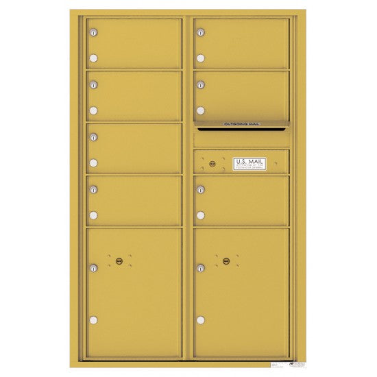 4C13D-07 - 7 Oversized Tenant Doors with 2 Parcel Lockers and Outgoing Mail Compartment - 4C Wall Mount 13-High Mailboxes