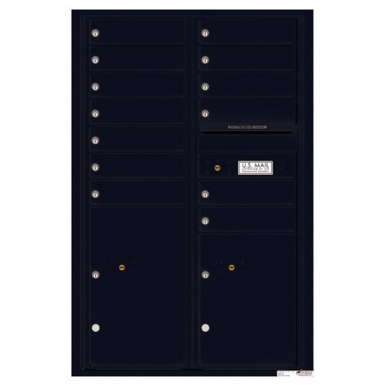 4C13D-13 - 13 Tenant Doors with 2 Parcel Lockers and Outgoing Mail Compartment - 4C Wall Mount 13-High Mailboxes