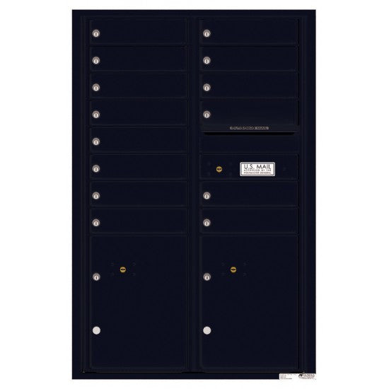 4C13D-14 - 14 Tenant Doors with 2 Parcel Lockers and Outgoing Mail Compartment - 4C Wall Mount 13-High Mailboxes