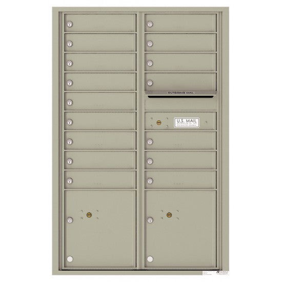 4C13D-16 - 16 Tenant Doors with 2 Parcel Lockers and Outgoing Mail Compartment - 4C Wall Mount 13-High Mailboxes