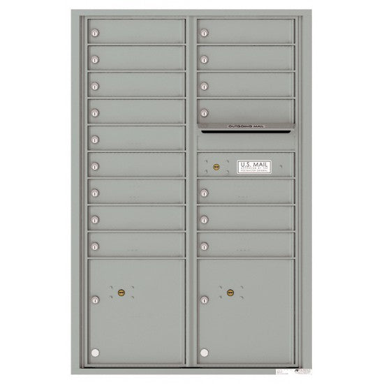 4C13D-16 - 16 Tenant Doors with 2 Parcel Lockers and Outgoing Mail Compartment - 4C Wall Mount 13-High Mailboxes