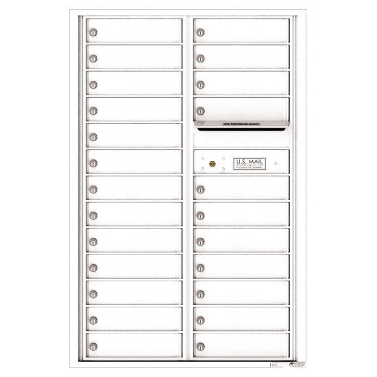 4C13D-24 - 24 Tenant Doors and Outgoing Mail Compartment - 4C Wall Mount 13-High Mailboxes